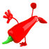 #50725 Royalty-Free (RF) Illustration Of A 3d Red Hot Chili Pepper Mascot Doing A Hand Stand - Version 2 by Julos