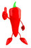 #50727 Royalty-Free (RF) Illustration Of A 3d Red Hot Chili Pepper Mascot Holding A Thumb Up by Julos