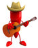 #50734 Royalty-Free (RF) Illustration Of A 3d Red Hot Chili Pepper Mascot Playing Country Music by Julos