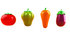 #50761 Royalty-Free (RF) Illustration Of 3d Tomato, Green Bell Pepper, Carrot And Eggplant - Version 1 by Julos
