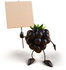 #50773 Royalty-Free (RF) Illustration Of A 3d Blackberry Mascot Holding Up A Blank Sign - Version 1 by Julos