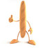 #50776 Royalty-Free (RF) Illustration Of A 3d Baguette Bread Character Giving The Thumbs Up - Version 1 by Julos