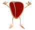 #50797 Royalty-Free (RF) Illustration Of A 3d T Bone Steak Mascot Jumping - Version 3 by Julos