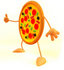 #50813 Royalty-Free (RF) Illustration Of A 3d Pizza Mascot Giving The Thumbs Up - Version 1 by Julos