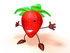 #50815 Royalty-Free (RF) Illustration Of A 3d Strawberry Character Holding His Arms Open - Version 2 by Julos