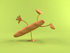 #50830 Royalty-Free (RF) Illustration Of A 3d Baguette Bread Character Doing A Cartwheel - Version 3 by Julos