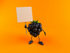 #50839 Royalty-Free (RF) Illustration Of A 3d Blackberry Character Holding Up A Blank Sign - Version 3 by Julos