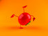 #50866 Royalty-Free (RF) Illustration Of A 3d Tomato Character Doing A Cartwheel - Version 2 by Julos