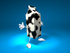 #50881 Royalty-Free (RF) Illustration Of A 3d Cow Patterned Milk Carton Character Holding Its Arms Out - Version 2 by Julos