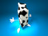#50882 Royalty-Free (RF) Illustration Of A 3d Cow Patterned Milk Carton Character Holding Its Arms Out - Version 4 by Julos