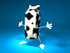 #50883 Royalty-Free (RF) Illustration Of A 3d Cow Patterned Milk Carton Character Holding Its Arms Out - Version 1 by Julos