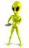 #50885 Royalty-Free (RF) Illustration Of A 3d Green Alien Mascot Texting by Julos