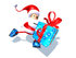 #50982 Royalty-Free (RF) Illustration of a 3d Santa Claus Inline Skating With A Gift - Version 3 by Julos