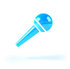 #51651 Royalty-Free (RF) Illustration Of A 3d Blue Microphone On A Handle - Version 3 by Julos
