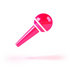 #51653 Royalty-Free (RF) Illustration Of A 3d Pink Microphone On A Handle - Version 1 by Julos