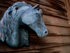 #53865 Royalty-Free Stock Photo of a horse head statue by Maria Bell
