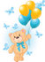 #56199 Royalty-Free (RF) Clip Art Of A Boy Teddy Bear Floating Away With Butterflies And Balloons by pushkin