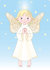 #56266 Clip Art Illustration Of An Innocent Blond Femal Angel With A Halo, Holding Her Hands Together by pushkin