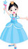 #56446 Royalty-Free (RF) Clip Art Illustration Of A Pretty Princess Girl In A Blue Dress by pushkin