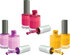 #56447 Royalty-Free (RF) Clip Art Illustration Of A Digital Collage Of Pink, Purple And Yellow Nail Polish Bottles by pushkin