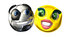 #60710 Royalty-Free (RF) Illustration Of A Confident 3d Soccer Ball Smiley Face Emoticon With A Female by Julos