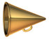 #60717 Royalty-Free (RF) Illustration Of A 3d Gold Megaphone - Version 2 by Julos