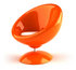 #60723 Royalty-Free (RF) Illustration Of A 3d Deep Orange Bubble Chair Facing Left by Julos