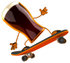 #60733 Royalty-Free (RF) Illustration Of A 3d Beer Mascot Skateboarding - Version 2 by Julos