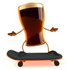 #60734 Royalty-Free (RF) Illustration Of A 3d Beer Mascot Skateboarding - Version 1 by Julos