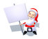 #60771 Royalty-Free (RF) Illustration Of A 3d Santa Claus Holding Up A Blank Sign On A Post - Version 4 by Julos