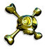 #60817 Royalty-Free (RF) Illustration Of A Gold Skull With Crossbones - Version 2 by Julos