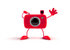 #60994 Royalty-Free (RF) Illustration Of A 3d Red Camera Boy Character Waving - Version 1 by Julos