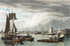 #61055 Royalty-Free Historical Illustration Of People And Boats In The Harbor Of Boston, As Seen From City Point Near Sea Street by JVPD