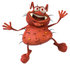 #61089 Royalty-Free (RF) Illustration Of A 3d Virus Mascot Jumping Happily by Julos