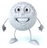 #61246 Royalty-Free (RF) Illustration Of A 3d Golf Ball Character Facing Front by Julos