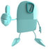 #61252 Royalty-Free (RF) Illustration Of A 3d Green Foot Scale Character Holding A Thumb Up by Julos