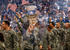 #7354 Stock Image: Uncle Sam Merged With Soldiers Waving American Flags by JVPD