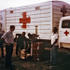 #7476 Picture of a Red Cross Truck Fueling Up Before Distributing Food to the Refugee Relief Camps During the Nigerian-Biafran War by KAPD
