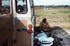 #7725 Picture of Patient with Ebola-like Symptoms Laying in the Back of a Land Rover by KAPD