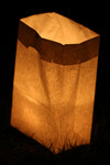 Candle Lit in a Bag During a Candlelight Vigil