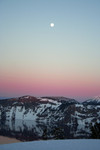 Full Moon Over Crater Lake at Dusk