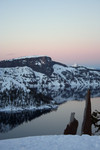 Wizard Island, Crater Lake in February at Dusk