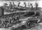 Native American Indians Killing Alligators
