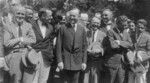 President Coolidge Standing With Newspaper Correspondents