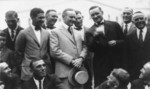 Walter Johnson Showing President Calvin Coolidge How he Pitches His Curve Ball
