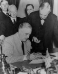 President Roosevelt Signing the Declaration of War Against Japan