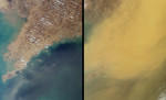 Dust Obscures Liaoning Province, China
