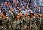 Soldiers Waving American Flags