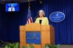 Director of the CDC Julie Gerberding at a News Conference