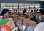 Disaster Relief Volunteers Organizing Food for the Victims of Hurricane Hugo